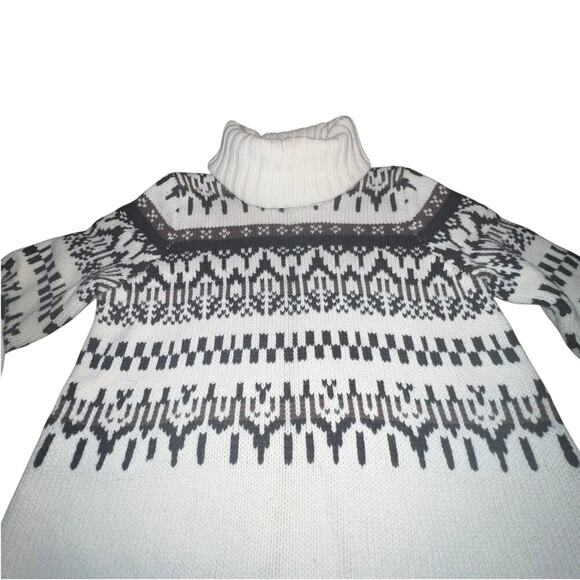 Madewell Iceblock Fair Isle Sweater Merino Wool Cream Brown LG - Picture 7 of 14